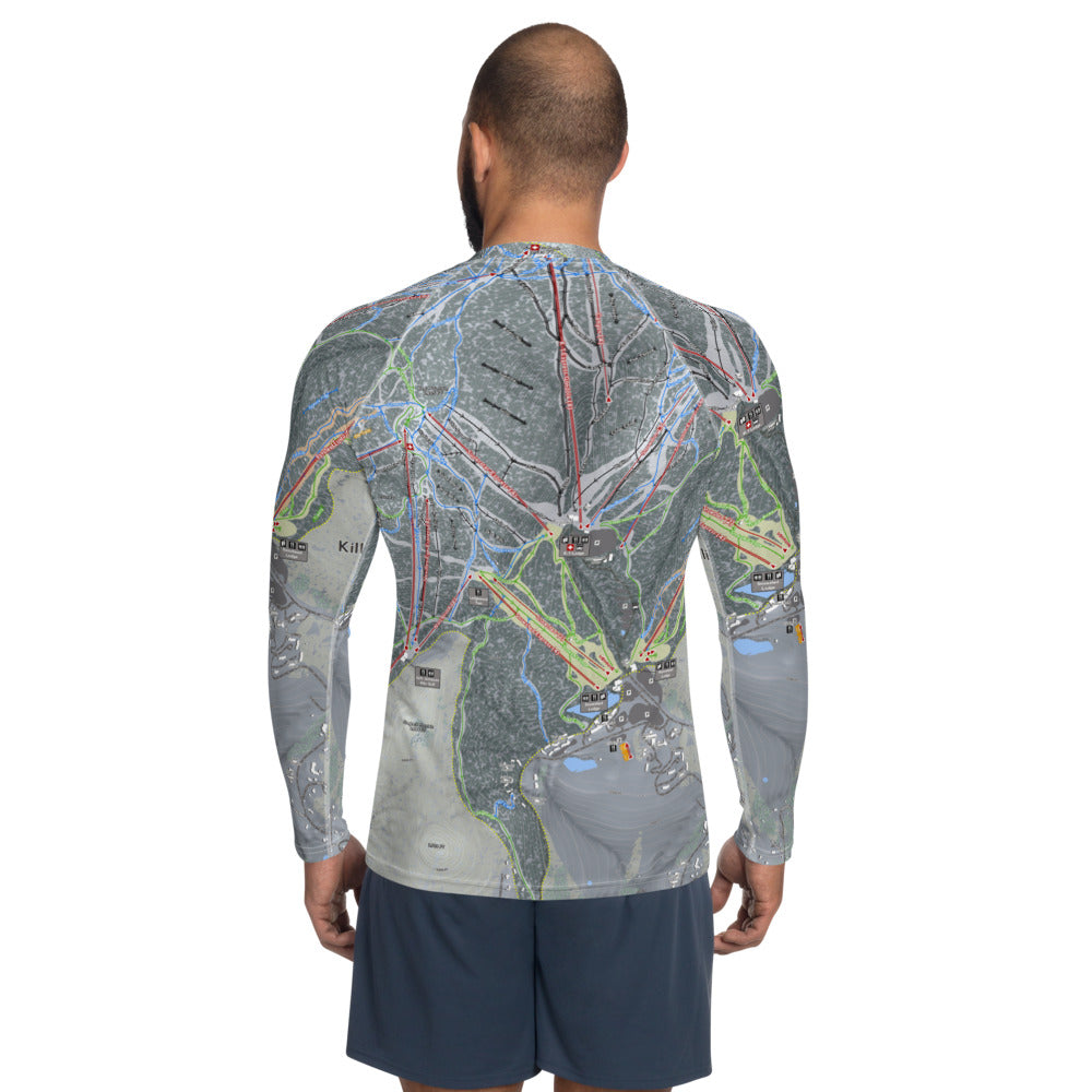 Killington, Vermont Ski Trail Map Men&#39;s Base Layer Top - Powderaddicts