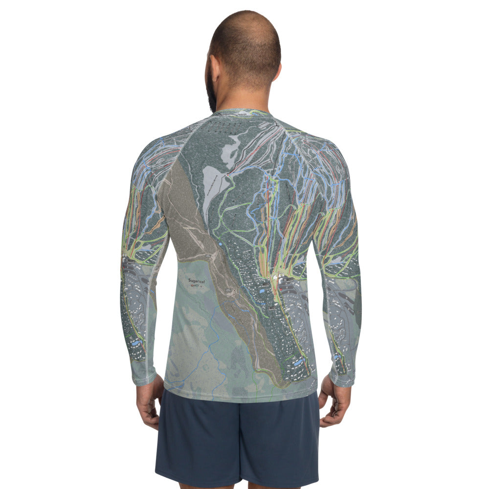 Sugarloaf, Maine Ski Trail Map Men&#39;s Base Layer Top - Powderaddicts