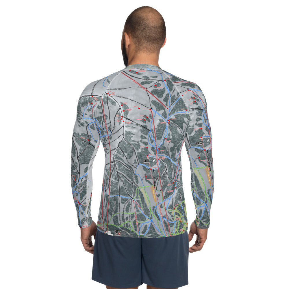 Snowbird, Utah Ski Trail Map Men's Base Layer Top - Powderaddicts