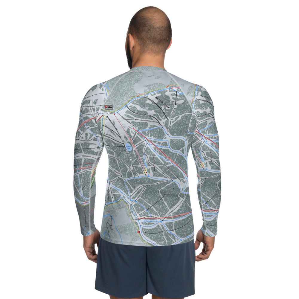 Schweitzer, Idaho Ski Trail Map Men's Base Layer Top - Powderaddicts