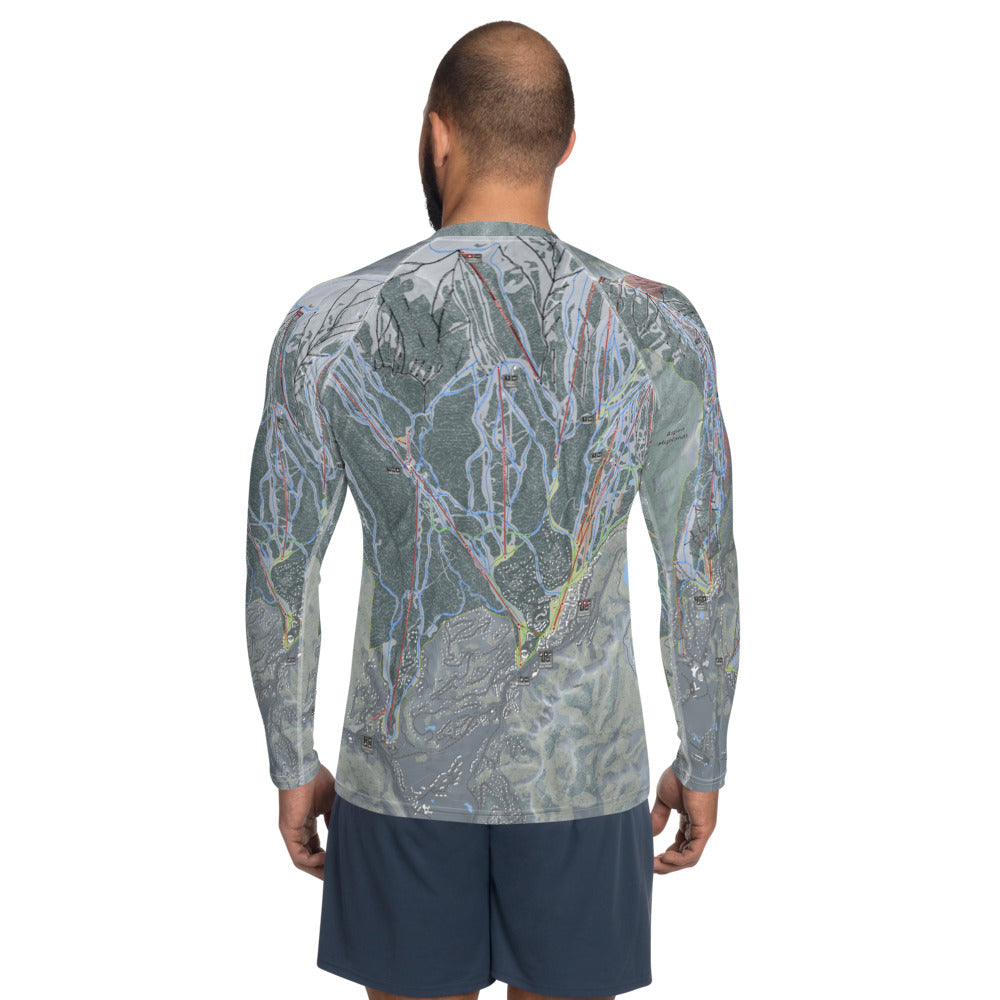 Aspen Snowmass, Colorado Ski Trail Map Men's Base Layer Top - Powderaddicts