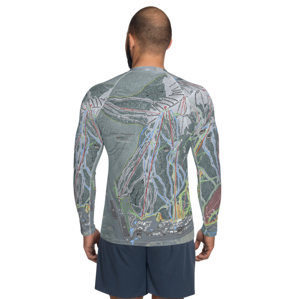 Copper Mountain, Colorado Ski Trail Map Men's Base Layer Top - Powderaddicts