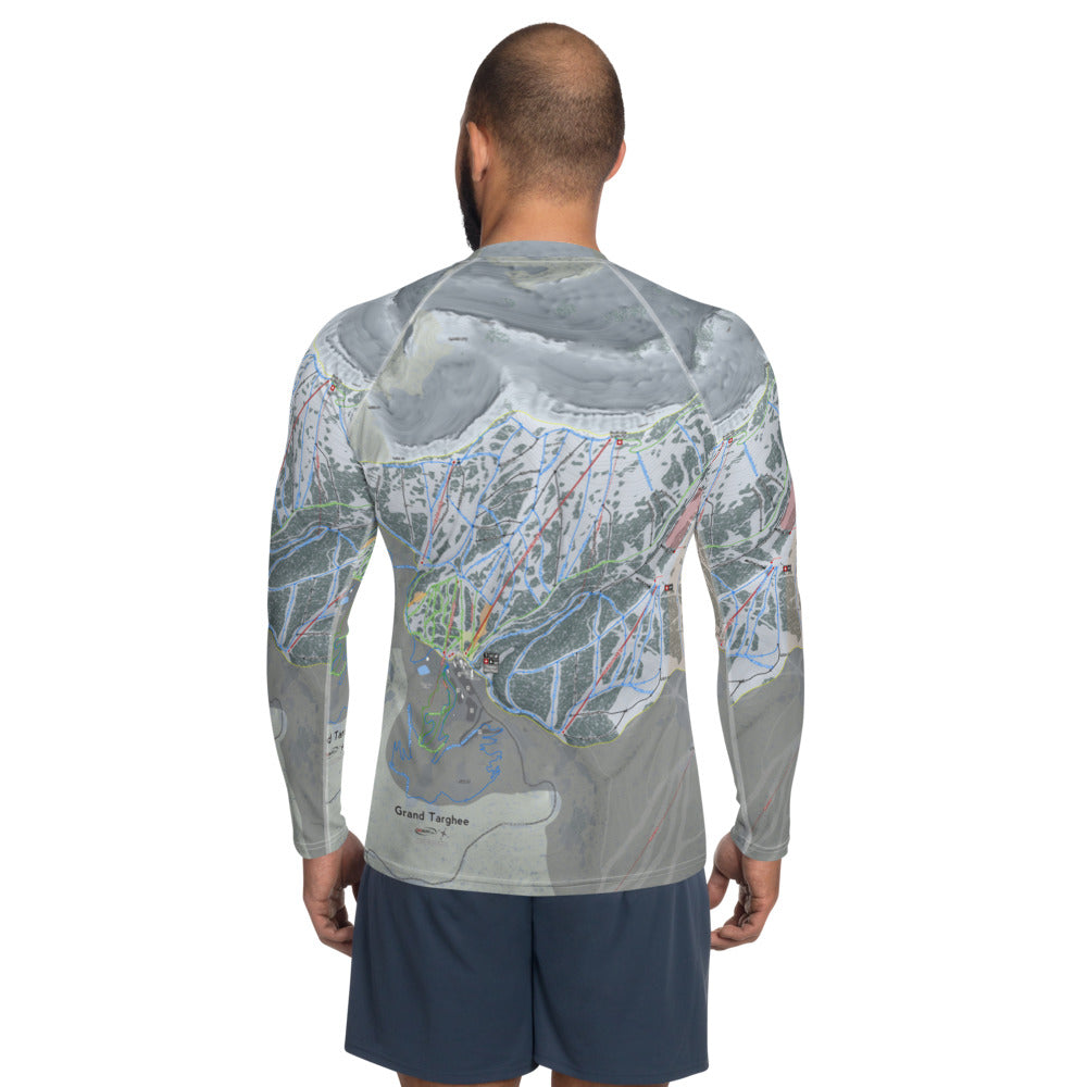 Grand Targhee, Wyoming Ski Trail Map Men&#39;s Base Layer Top - Powderaddicts
