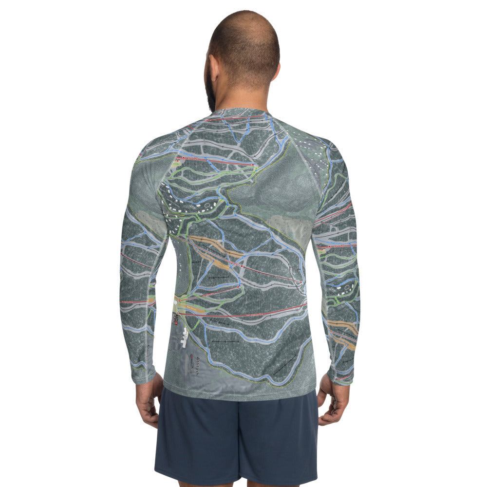 Attitash Mountain, New Hampshire Ski Trail Map Men&#39;s Base Layer Top - Powderaddicts