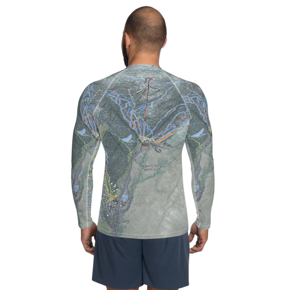 Smuggler's Notch, Vermont Ski Trail Map Men's Base Layer Top - Powderaddicts
