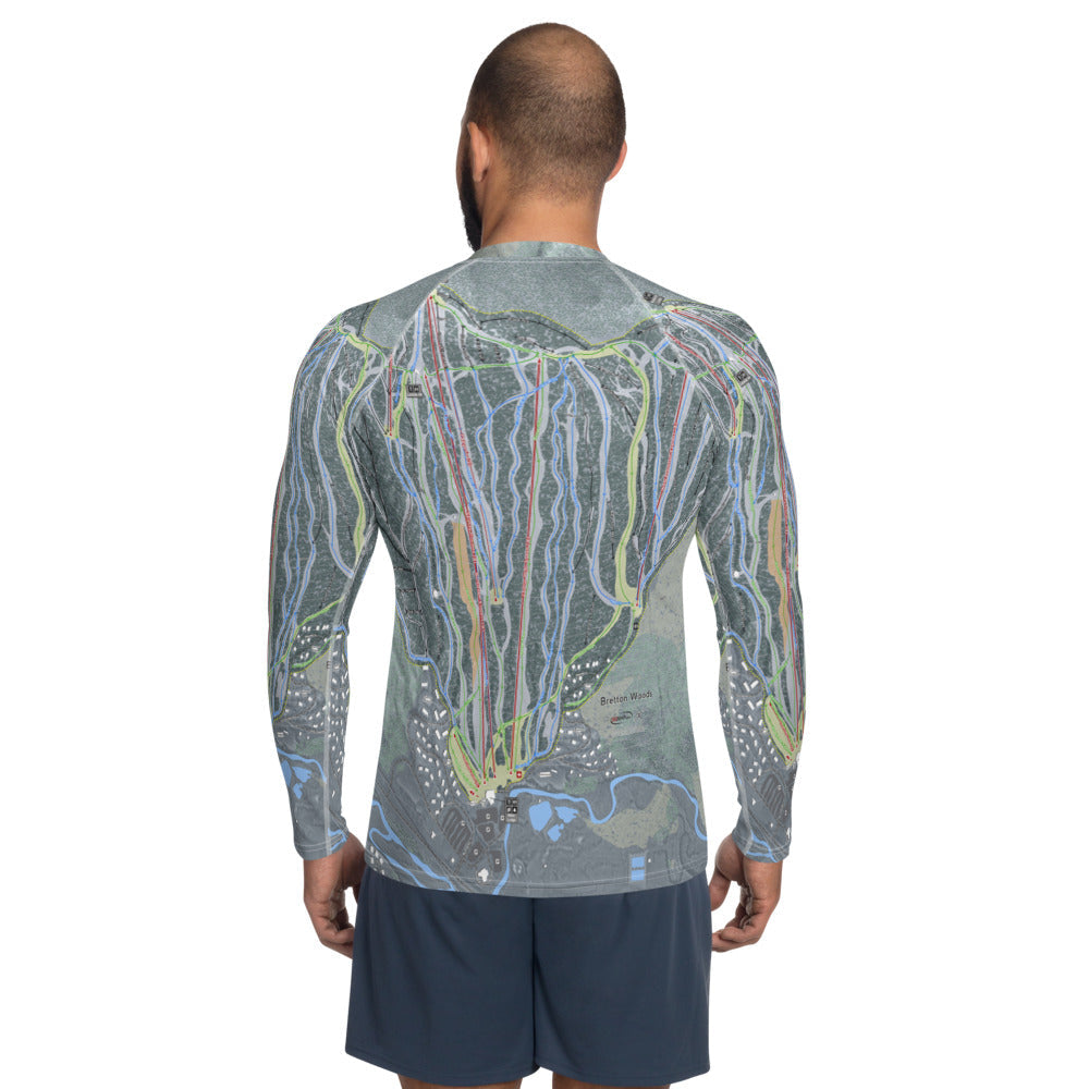 Bretton Woods, New Hampshire Ski Trail Map Men's Base Layer Top - Powderaddicts