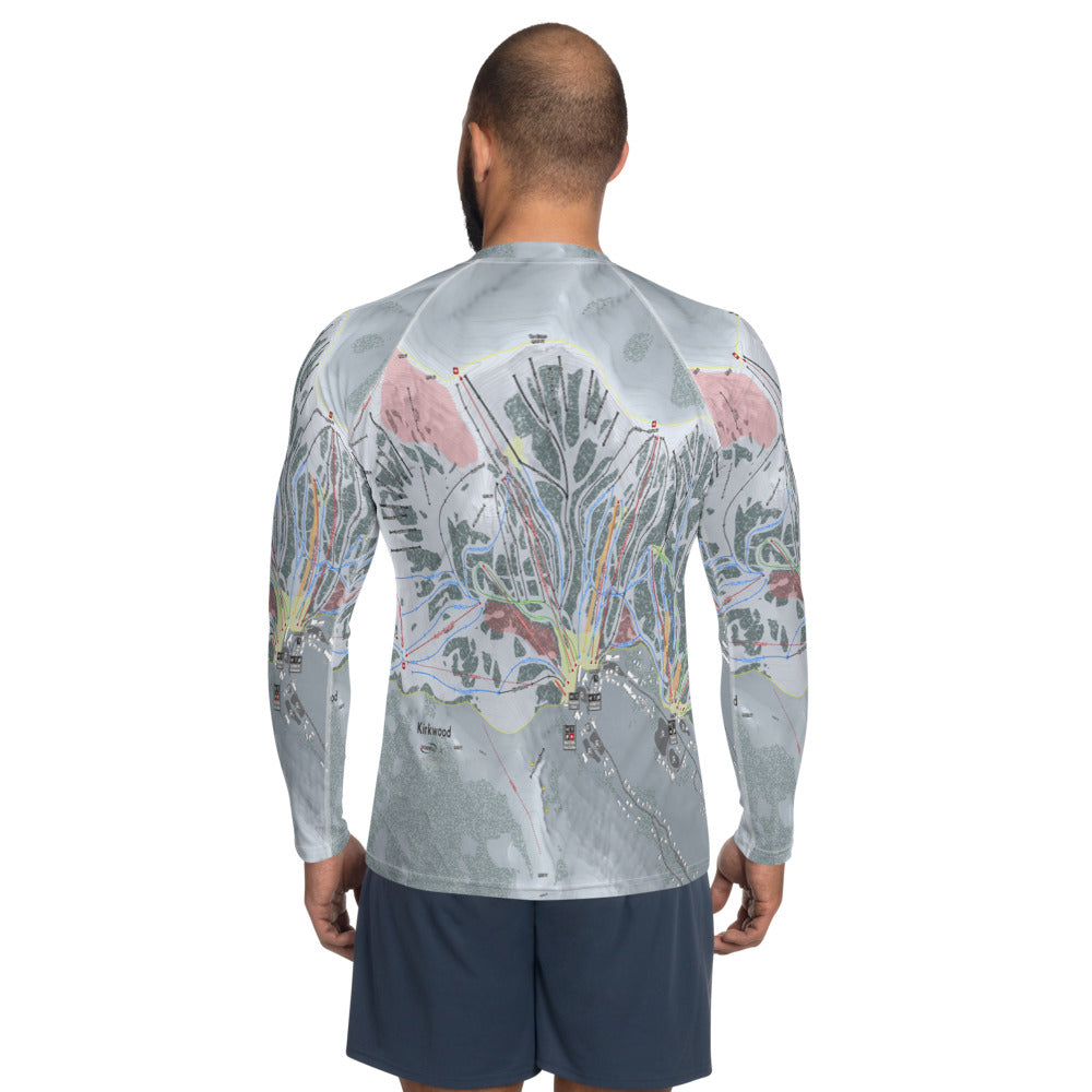 Kirkwood, California Ski Trail Map Men's Base Layer Top - Powderaddicts