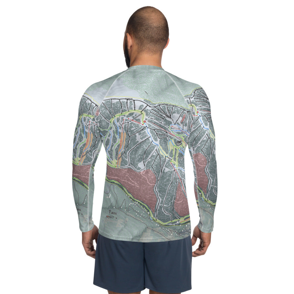 Taos, New Mexico Ski Trail Map Men's Base Layer Top - Powderaddicts