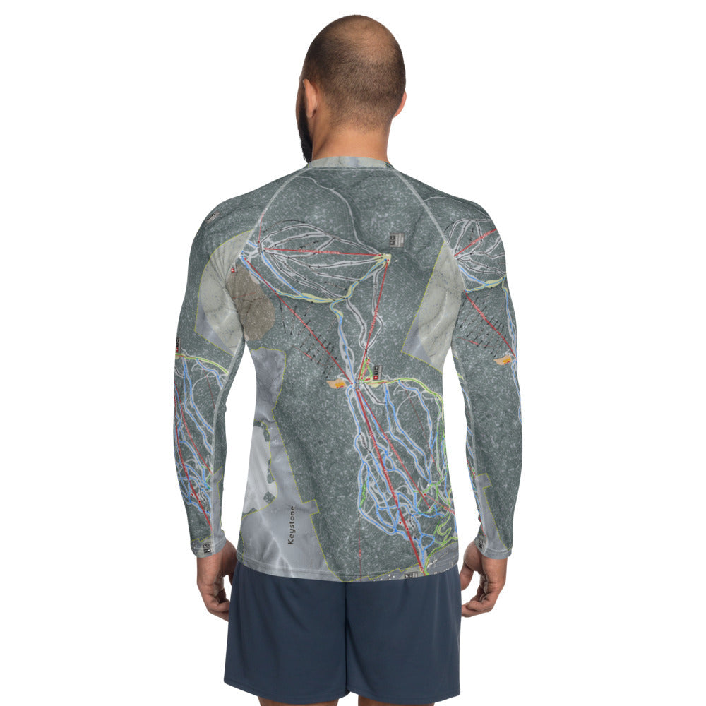 Keystone, Colorado Ski Trail Map Men's Base Layer Top - Powderaddicts