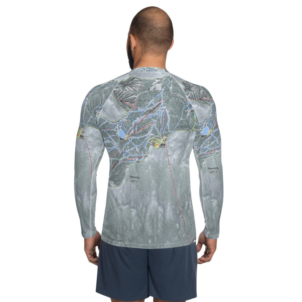 Heavenly, Nevada Ski Trail Map Men's Base Layer Top - Powderaddicts