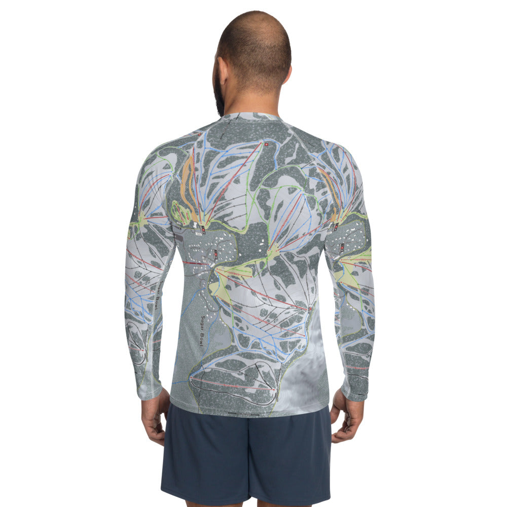 Sugar Bowl, California Ski Trail Map Men&#39;s Base Layer Top - Powderaddicts
