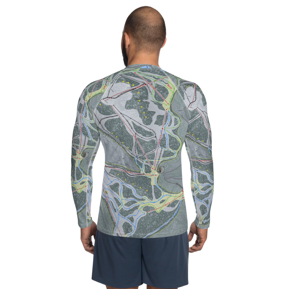 Mt. Baker, Washington Ski Trail Map Men&#39;s Base Layer Top - Powderaddicts