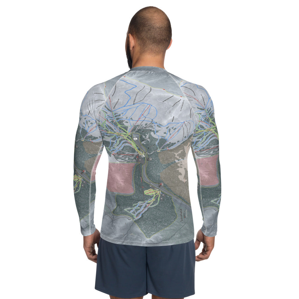 Loveland, Colorado Ski Trail Map Men's Base Layer Top - Powderaddicts