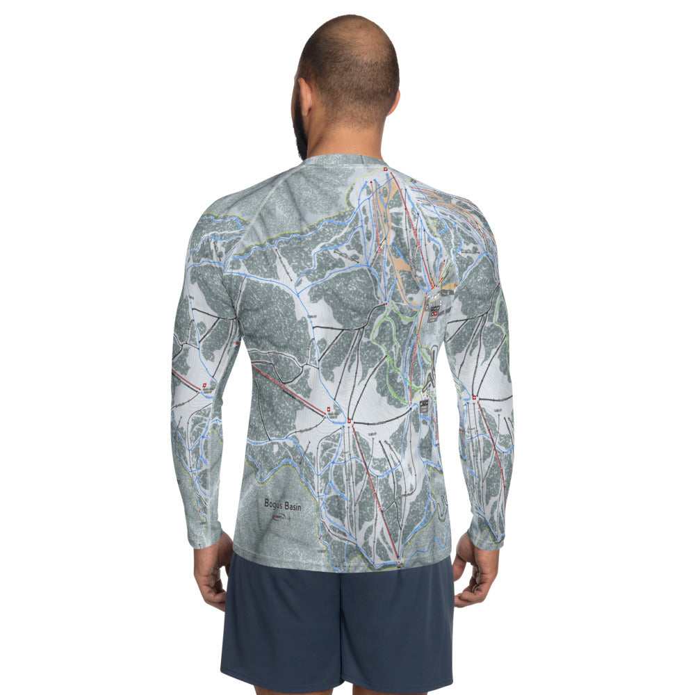 Bogus Basin, Idaho Ski Trail Map Men&#39;s Base Layer Top - Powderaddicts