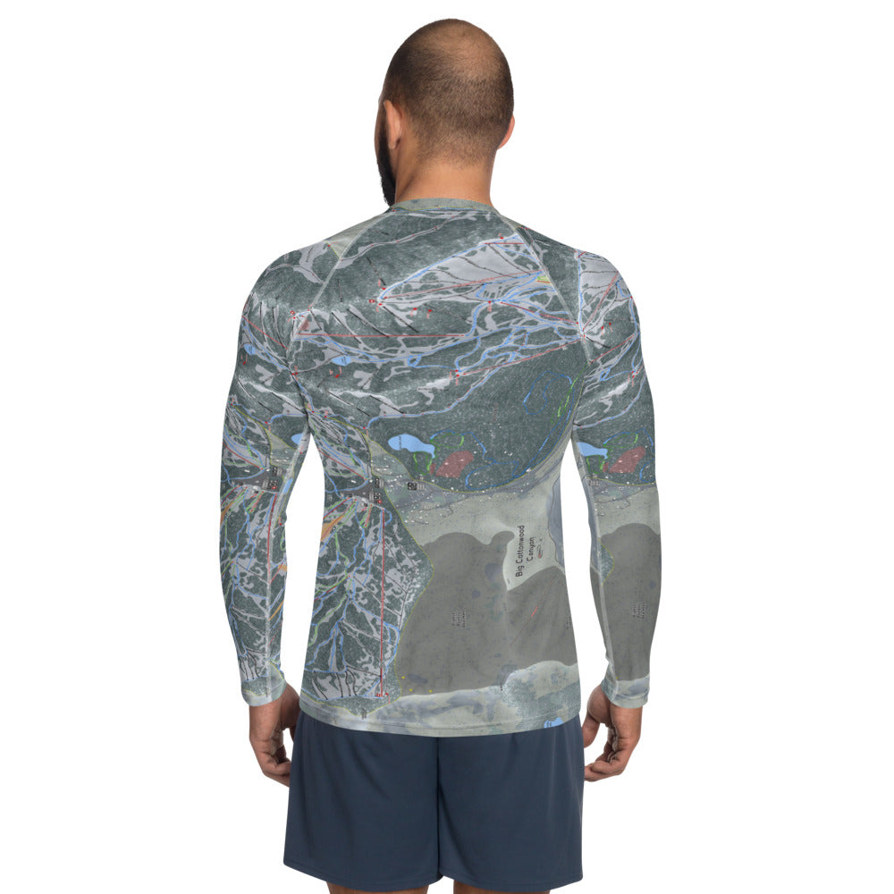 Big Cottonwood Canyon, Utah Ski Trail Map Men's Base Layer Top - Powderaddicts