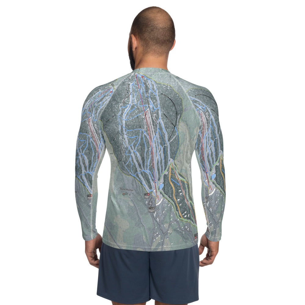 Burke Mountain, Vermont Ski Trail Map Men's Base Layer Top - Powderaddicts