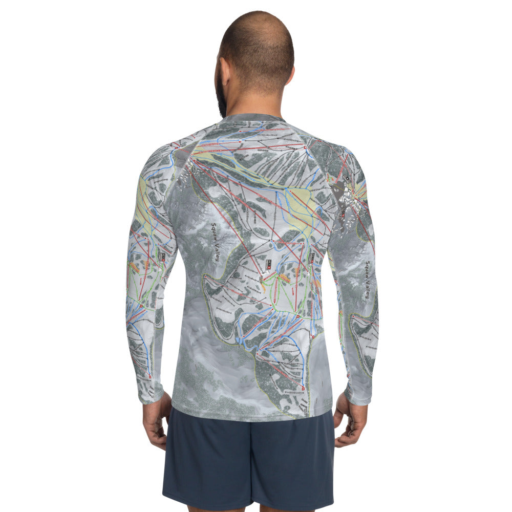 Squaw Valley, California Ski Trail Map Men&#39;s Base Layer Top - Powderaddicts