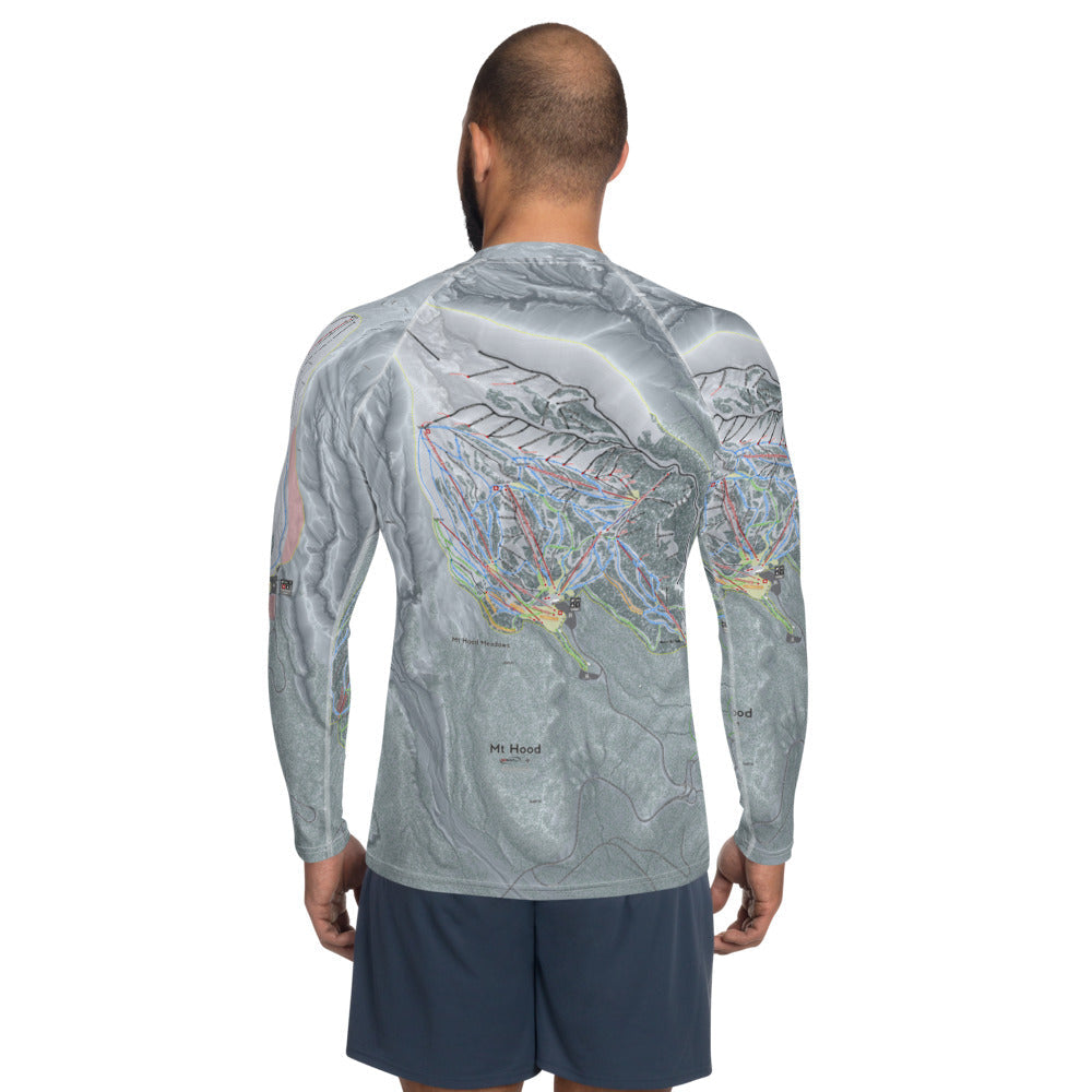 Mt. Hood Meadows, Oregon Ski Trail Map Men&#39;s Base Layer Top - Powderaddicts
