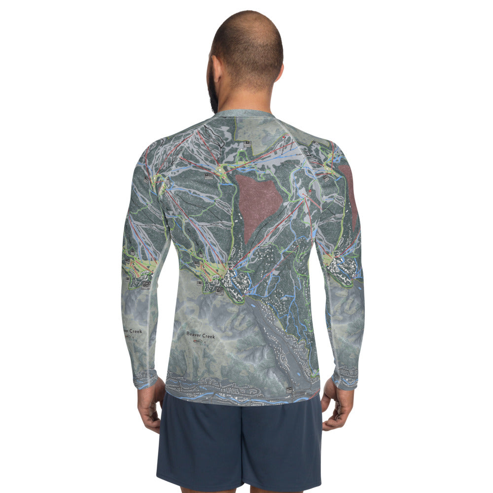 Beaver Creek, Colorado Ski Trail Map Men's Base Layer Top - Powderaddicts