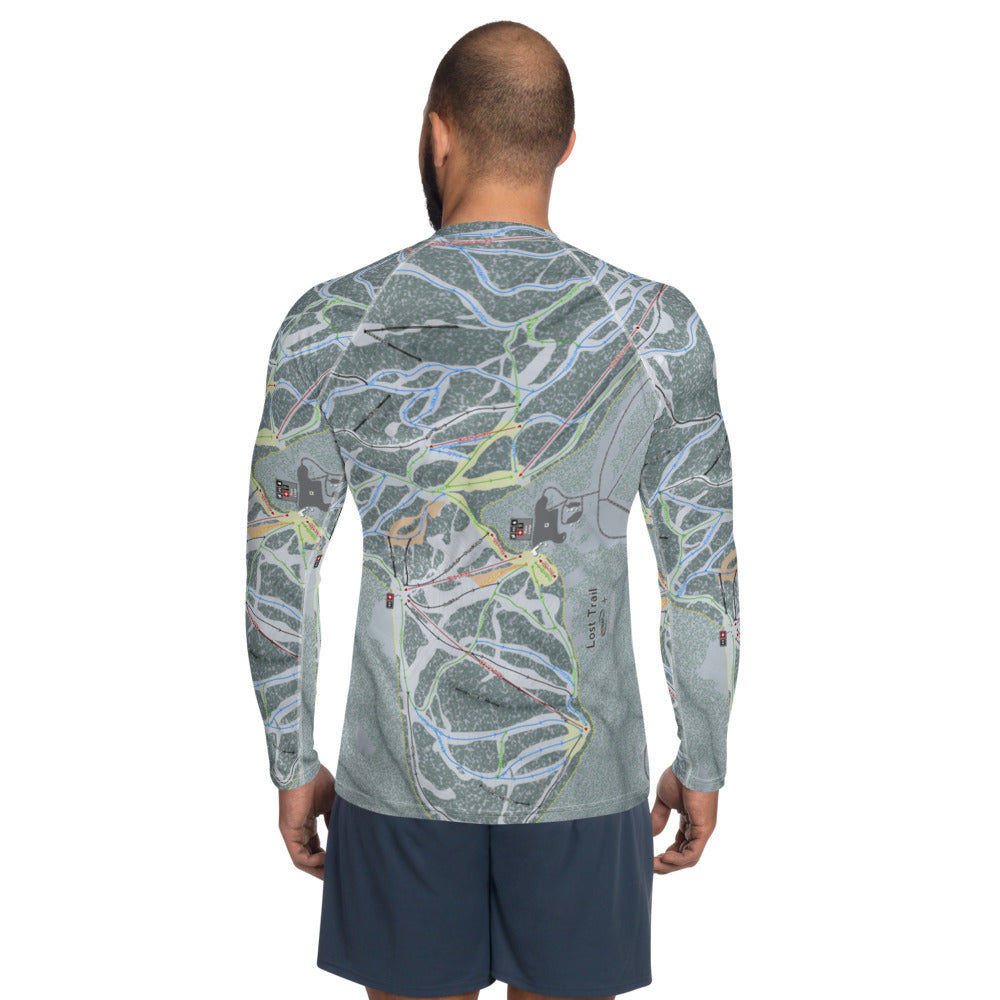 Lost Trail, Montana Ski Trail Map Men's Base Layer Top - Powderaddicts