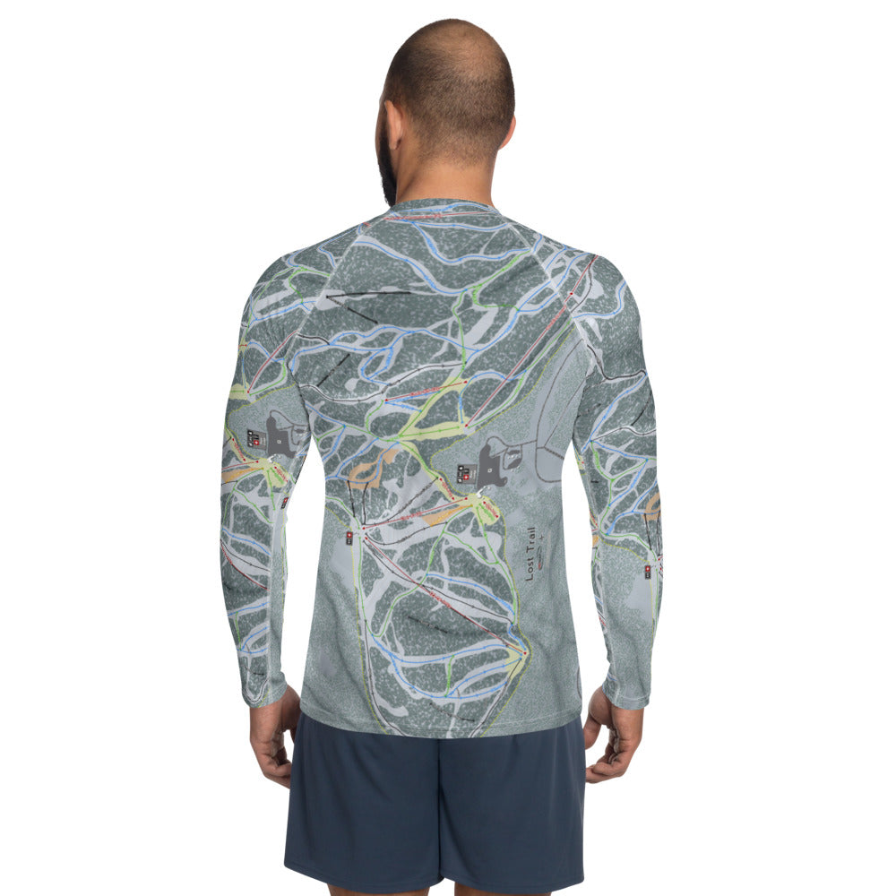 Lost Trail, Montana Ski Trail Map Men's Base Layer Top - Powderaddicts