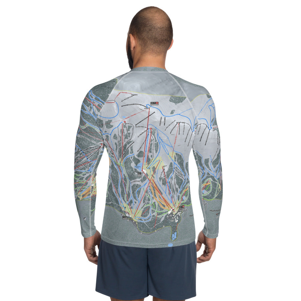 Mammoth Mountain, California Ski Trail Map Men's Base Layer Top - Powderaddicts