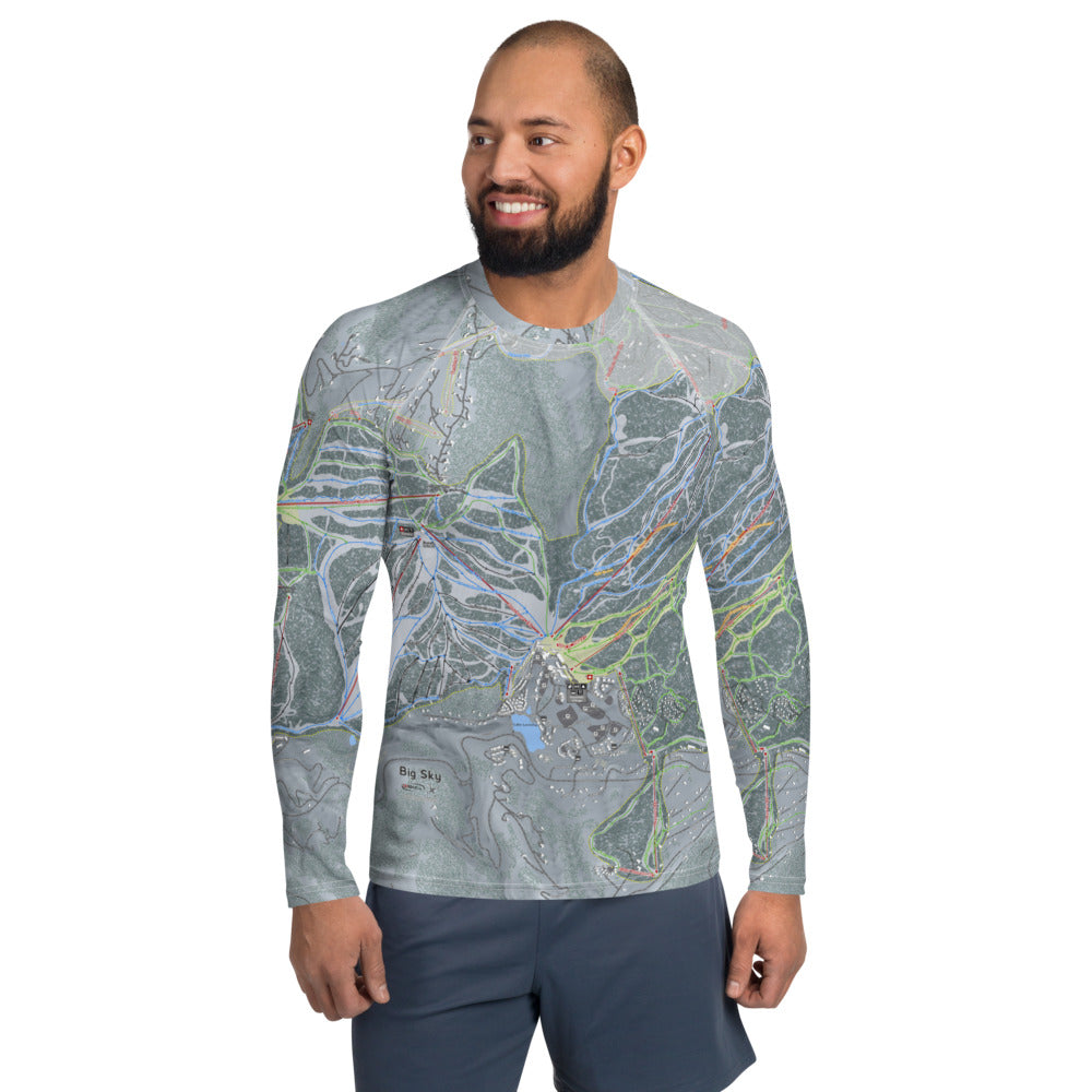 Big Sky, Montana Ski Trail Map Men's Base Layers