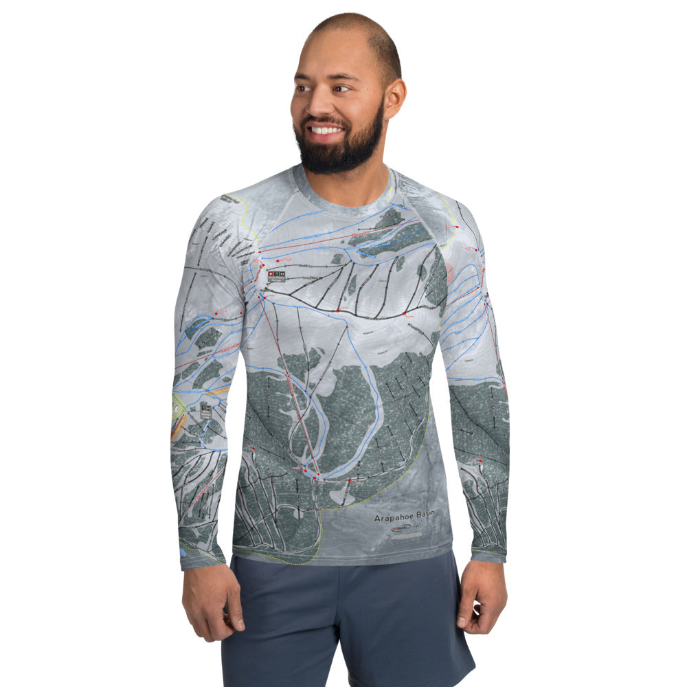 Arapahoe Basin, Colorado Ski Trail Map Men's Base Layer Top