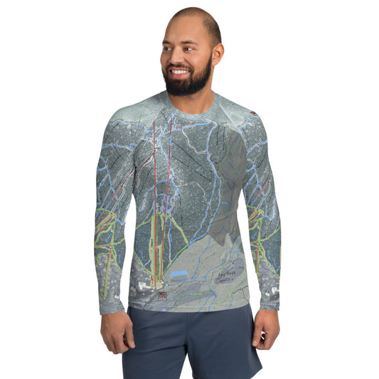 Jay Peak, Vermont Ski Trail Map Men's Base Layer Top - Powderaddicts