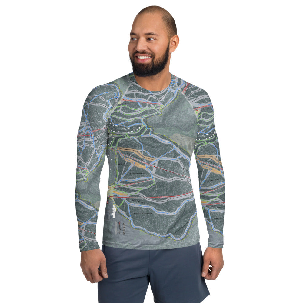 Attitash Mountain, New Hampshire Ski Trail Map Men's Base Layer Top - Powderaddicts