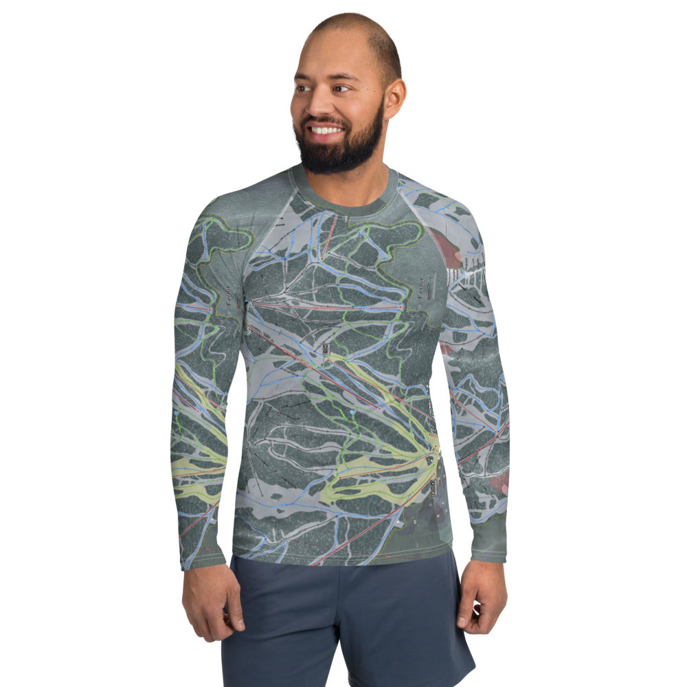 FERNIE, BRITISH COLUMBIA SKI TRAIL MAP MEN'S BASE LAYER TOP