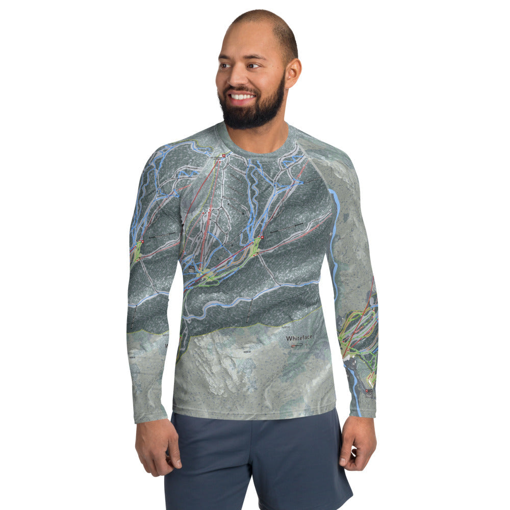 Whiteface, New York Ski Trail Map Men's Base Layers