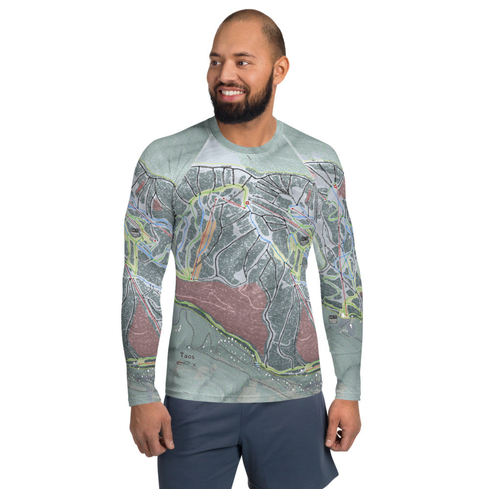 Taos, New Mexico Ski Trail Map Men's Base Layer Top - Powderaddicts