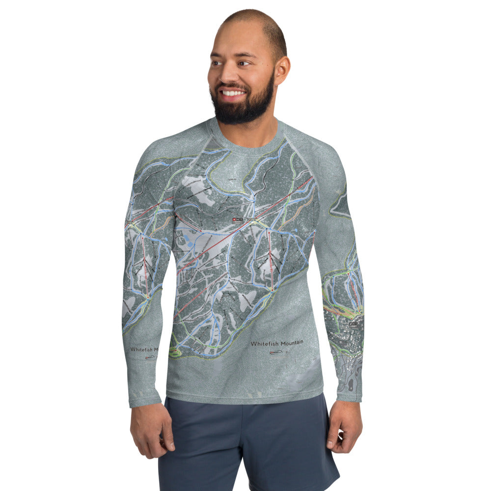 Whitefish Mountain, Montana Ski Trail Map Men's Base Layers