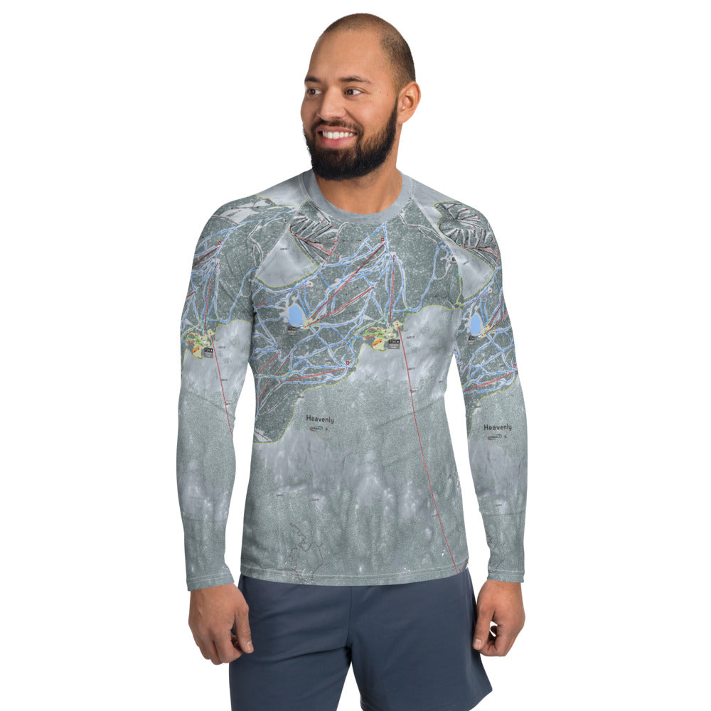 Heavenly, Nevada Ski Trail Map Men's Base Layer Top - Powderaddicts