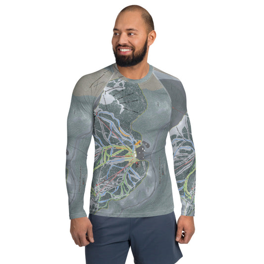 Monarch Mountain, Colorado Ski Trail Map Men's Base Layer Top - Powderaddicts