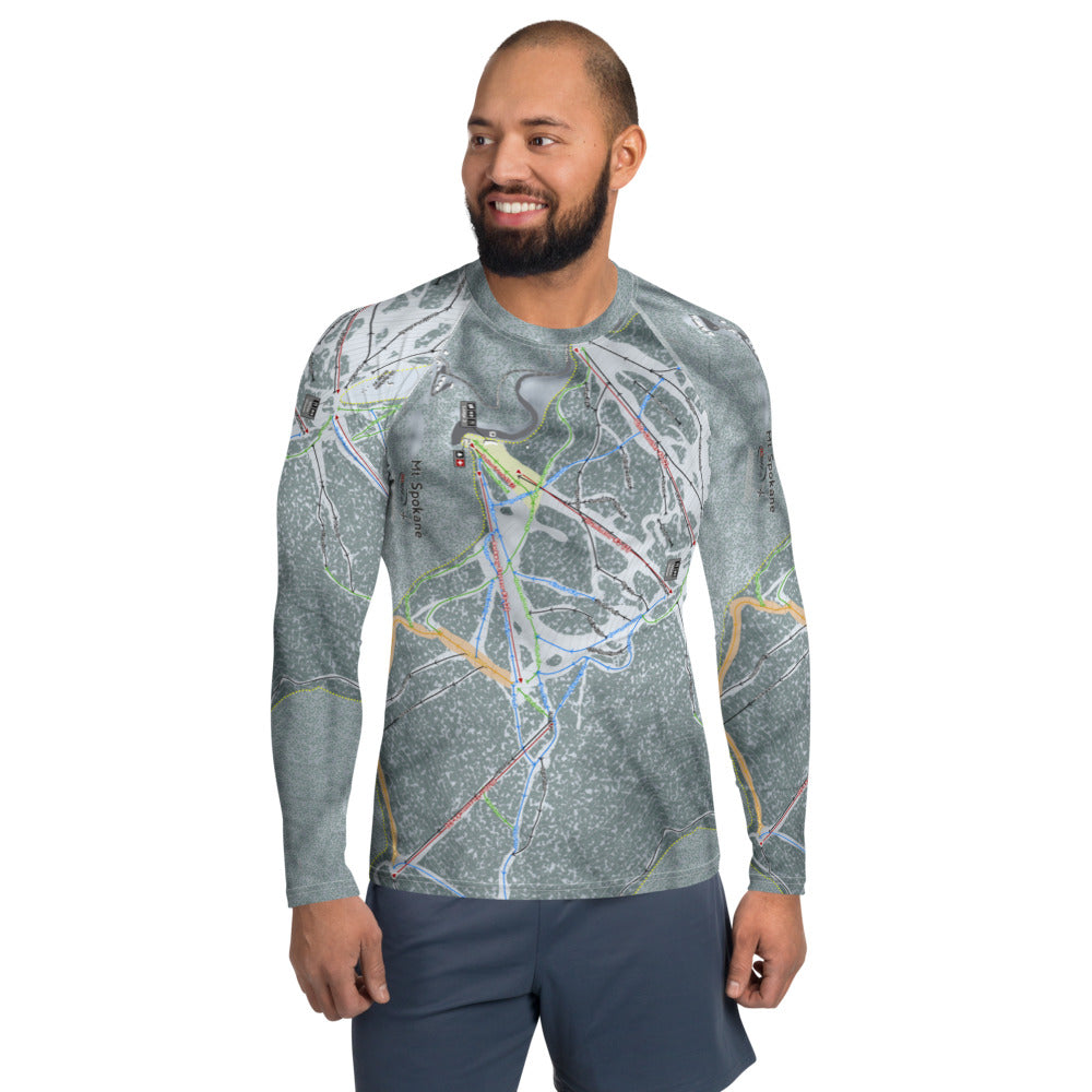 Mt. Spokane, Washington Ski Trail Map Men's Base Layers