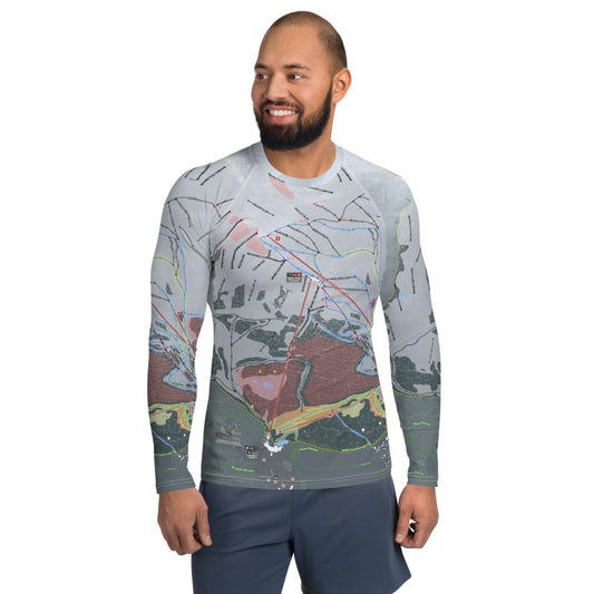 Alyeska, Alaska Ski Trail Map Men's Base Layer Top - Powderaddicts
