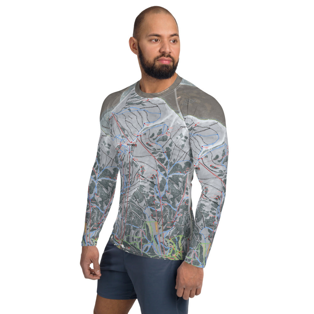 Snowbird, Utah Ski Trail Map - Men's Base Layer Top - Powderaddicts