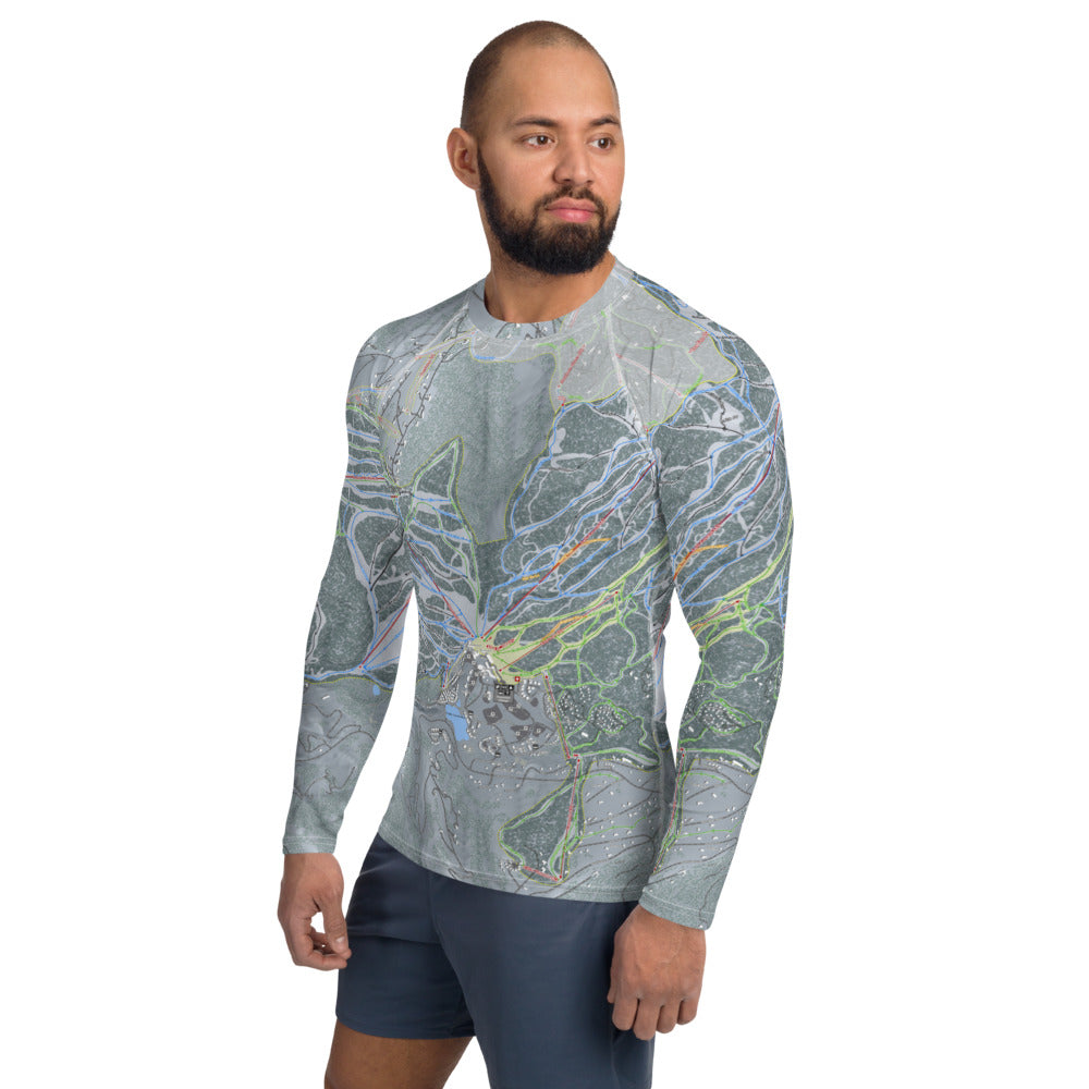 Big Sky, Montana Ski Trail Map Men&#39;s Base Layer Top - Powderaddicts