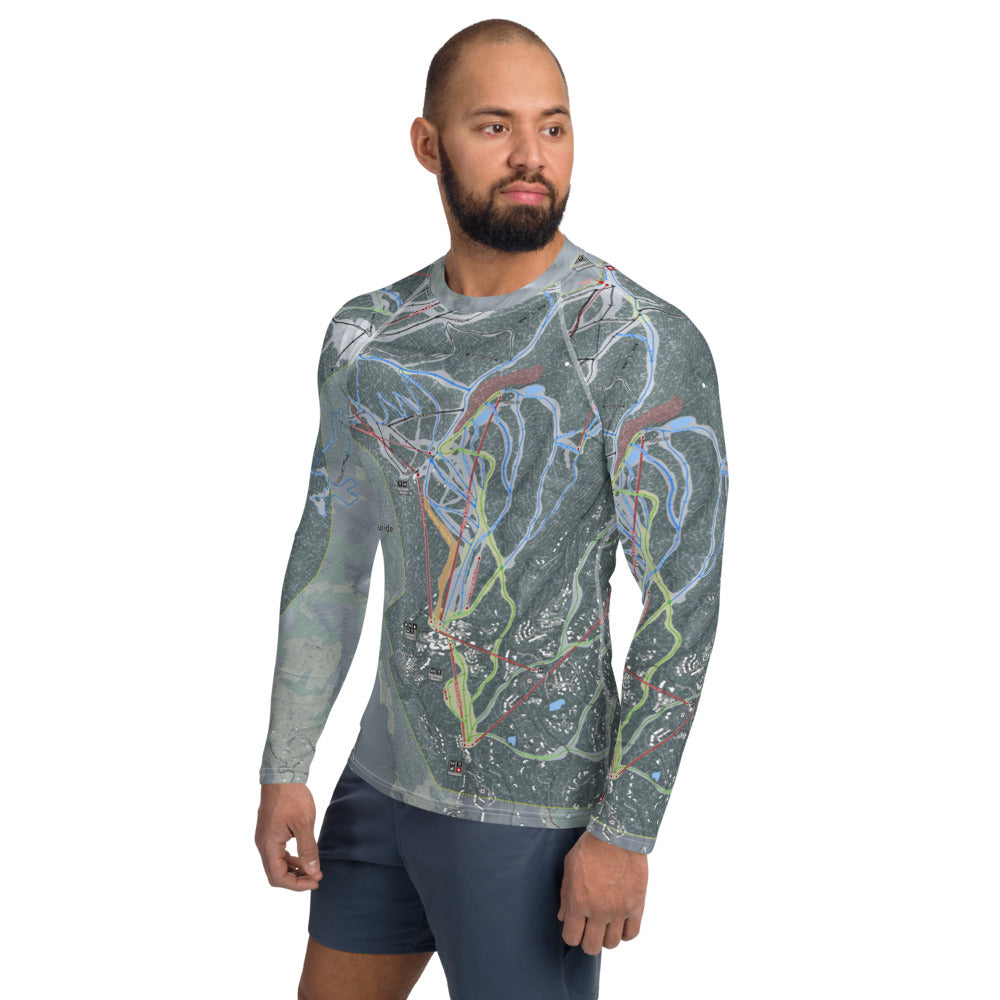 Telluride, Colorado Ski Trail Map Men's Base Layer Top - Powderaddicts