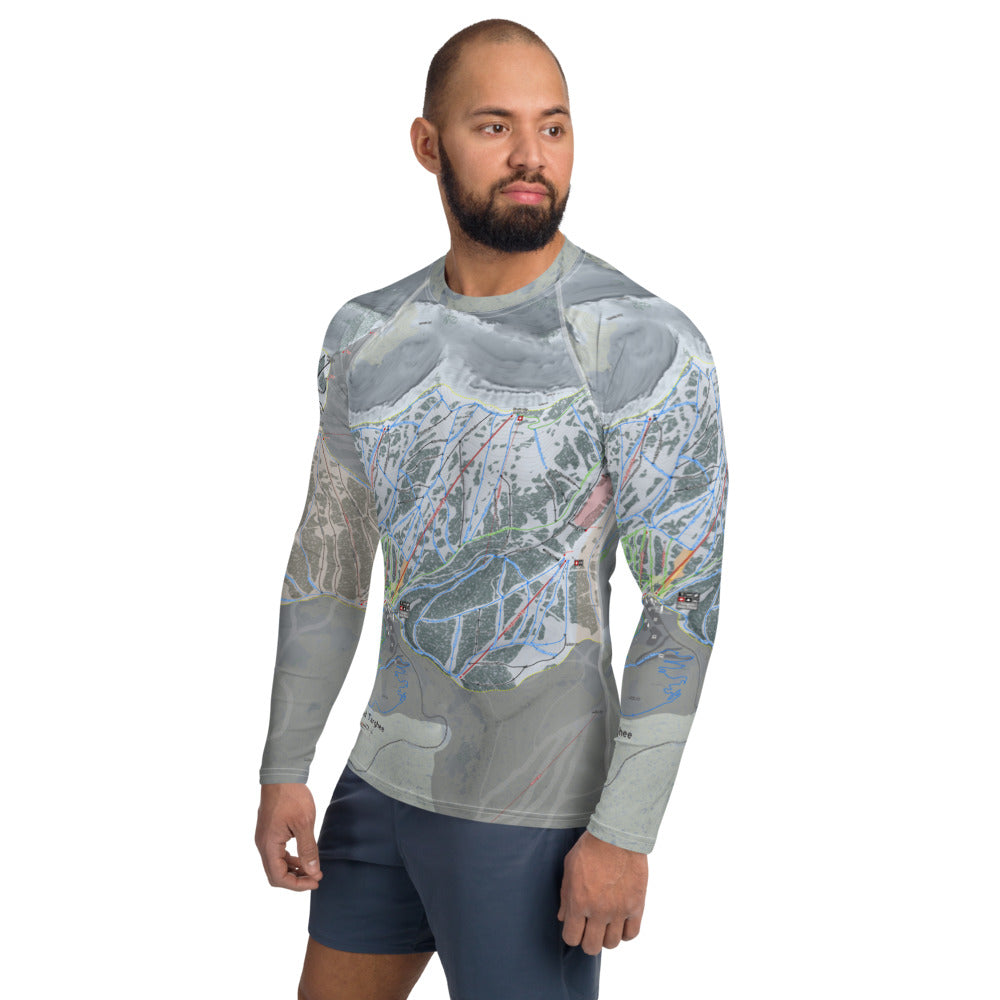 Grand Targhee, Wyoming Ski Trail Map Men&#39;s Base Layer Top - Powderaddicts