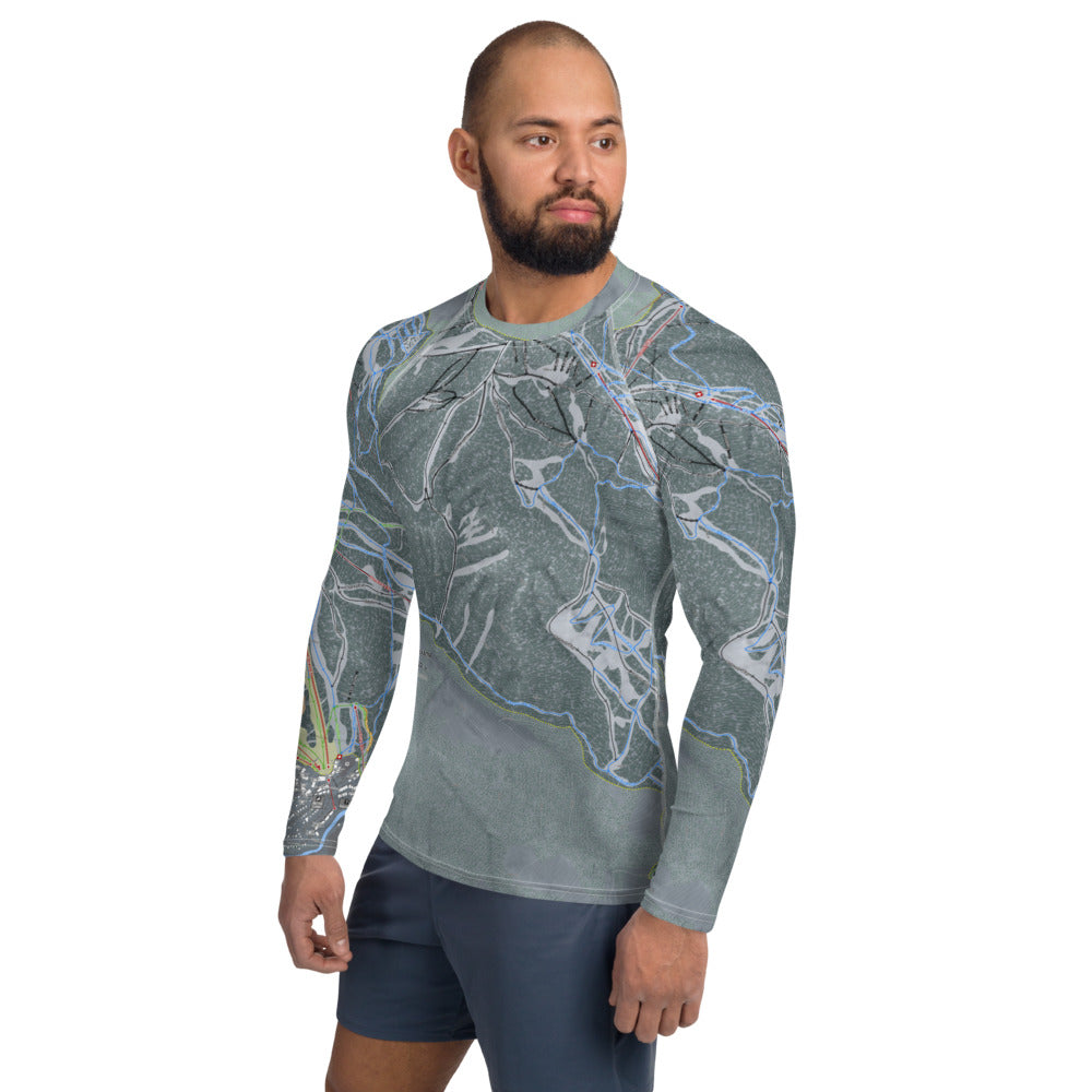 Panorama, British Columbia Ski Trail Map Men&#39;s Base Layer Top - Powderaddicts