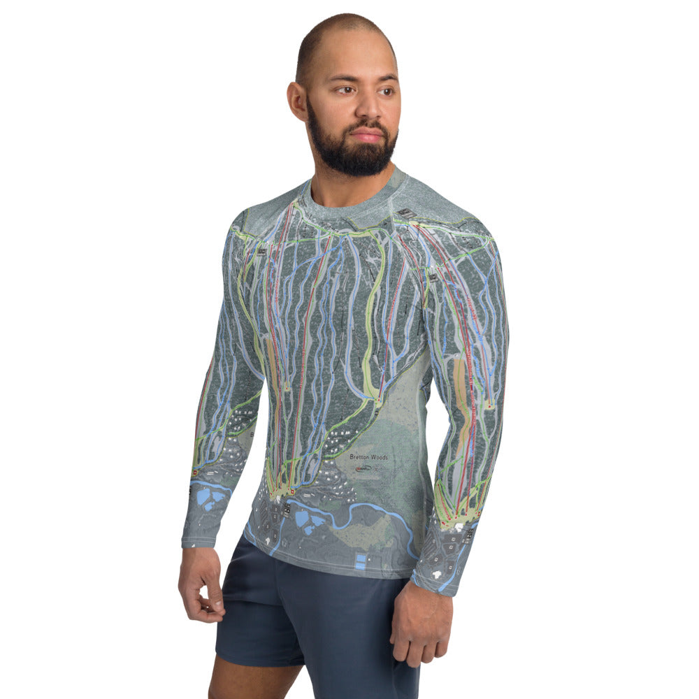 Bretton Woods, New Hampshire Ski Trail Map Men&#39;s Base Layer Top - Powderaddicts