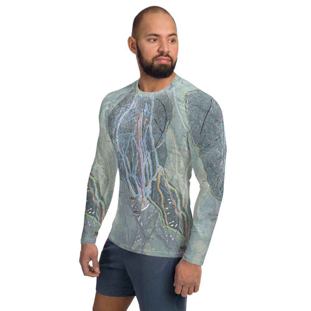 Burke Mountain, Vermont Ski Trail Map Men&#39;s Base Layer Top - Powderaddicts