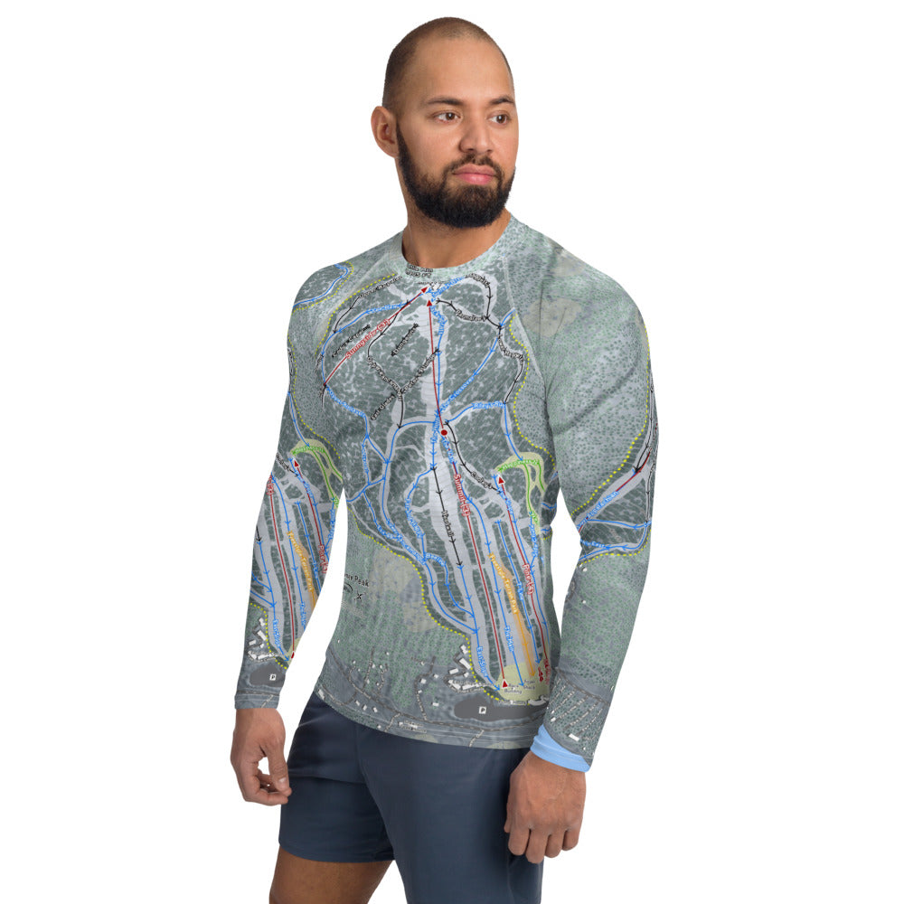 Shawnee Peak, Maine Ski Trail Map Men&#39;s Base Layer Top - Powderaddicts