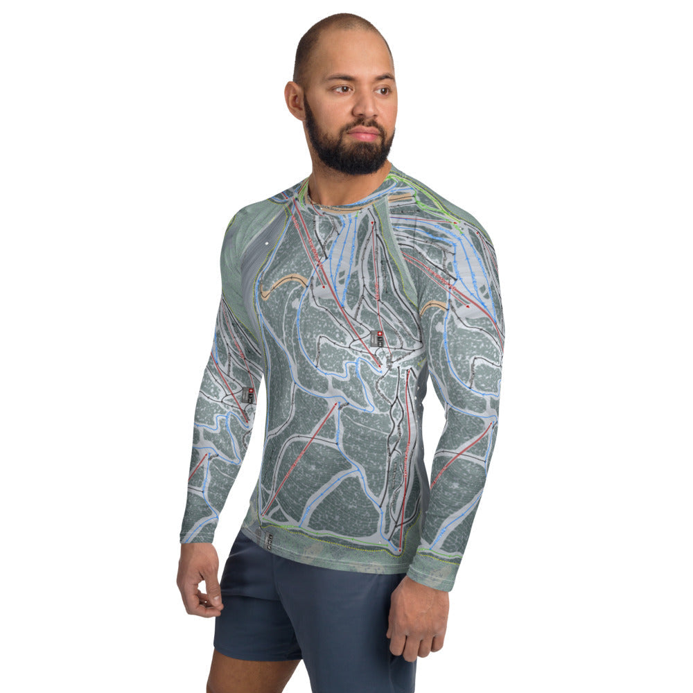 Hunter Mountain, New York Ski Trail Map Men's Base Layer Top - Powderaddicts
