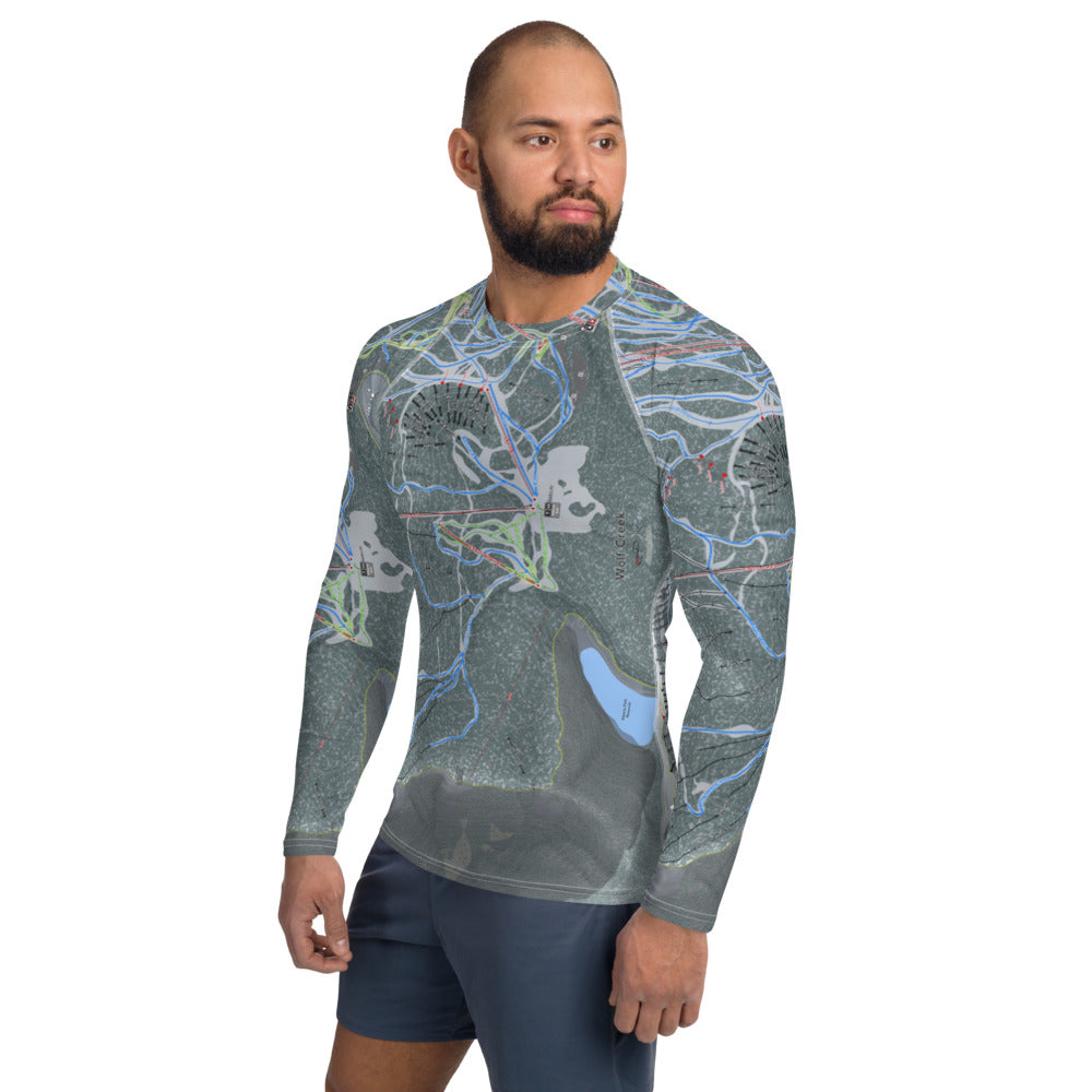 Wolf Creek, Colorado Ski Trail Map Men&#39;s Base Layer Top - Powderaddicts