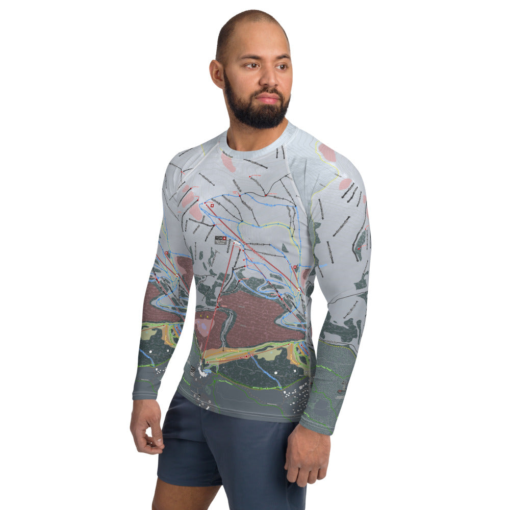Alyeska, Alaska Ski Trail Map Men&#39;s Base Layer Top - Powderaddicts