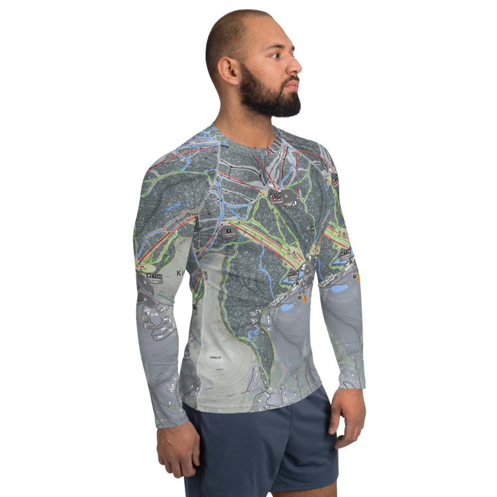 Killington, Vermont Ski Trail Map Men&#39;s Base Layer Top - Powderaddicts